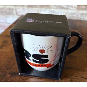 NFL Chicago Bears Ceramic Cheer Mug 18 Oz With Navy Handle Gift Boxed